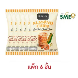 เดอลาลิต้า ขนมข้าวและอัลมอนด์อัดแผ่นรสข้าวโพดหวานย่าง