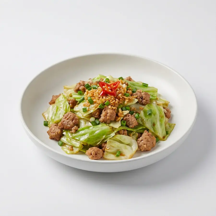 ผัดกะหล่ำปลีหมูสับ